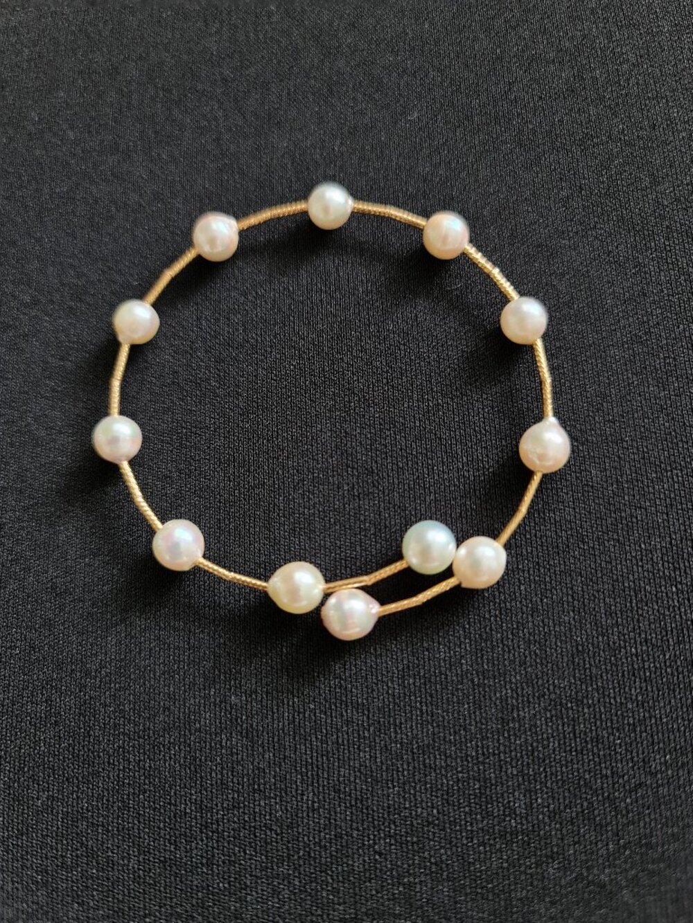 Stackable bracelet with Akoya Pearl from Japan - part 1